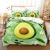 3D Avocado Bedding Set Duvet Cover Pillowcase 3pcs, Cute Fruit Print Queen King Size Home Bedroom Decor Gift