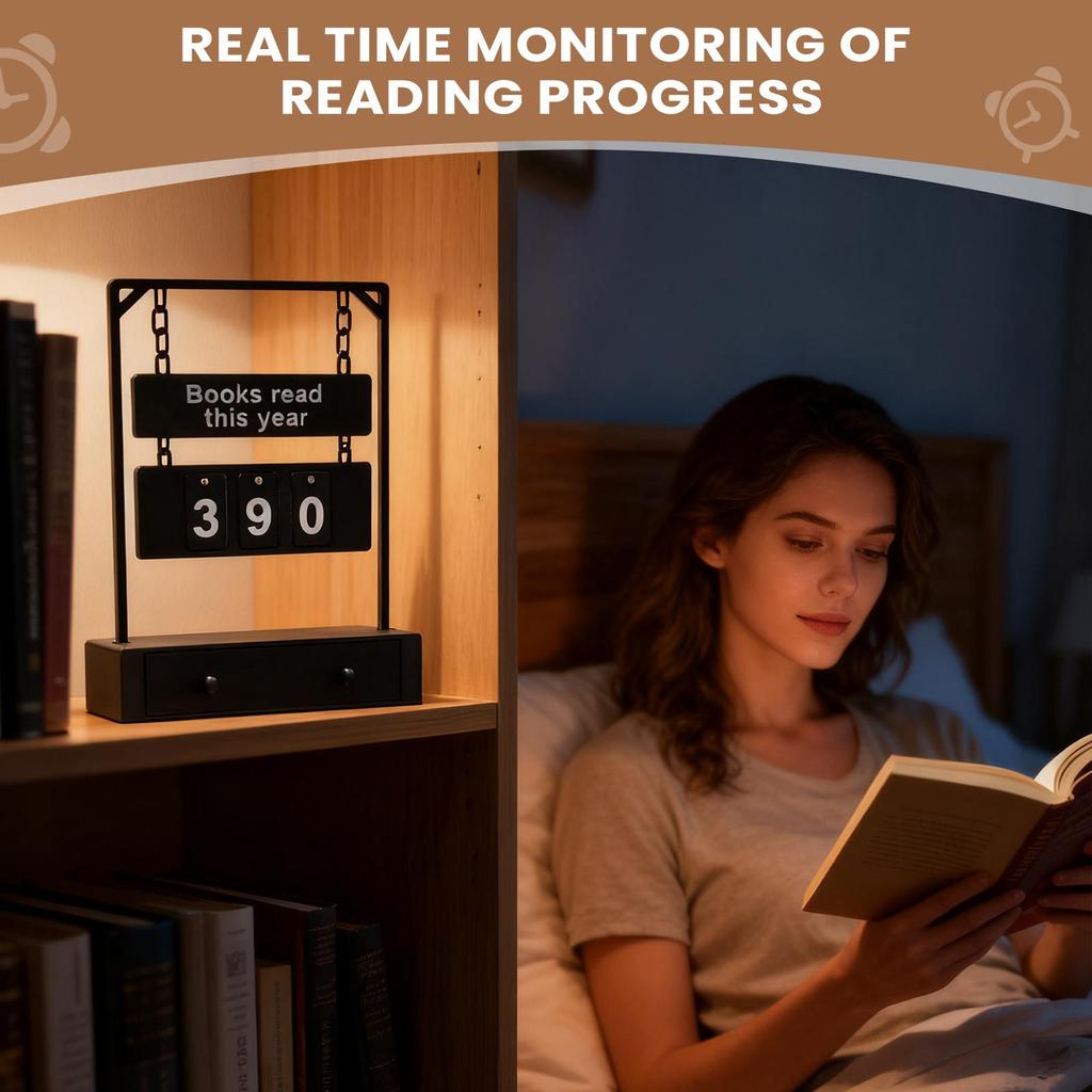 Books Read This Year Counter Goal Tracking Display Desk Sign Motivational Tool for Kids Adults Reading Challenge Christmas Gifts