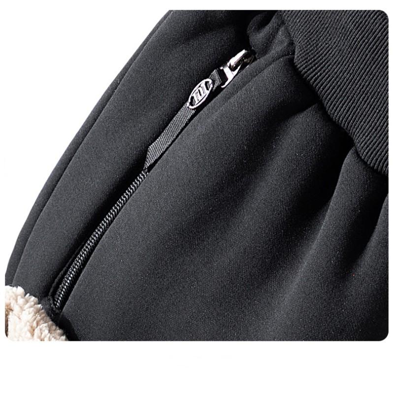 Men's Autumn and Winter with Cashmere Thickened Warm Lamb Cashmere Sports Two-piece Hooded Cardigan Sweatshirt Trousers New Suit