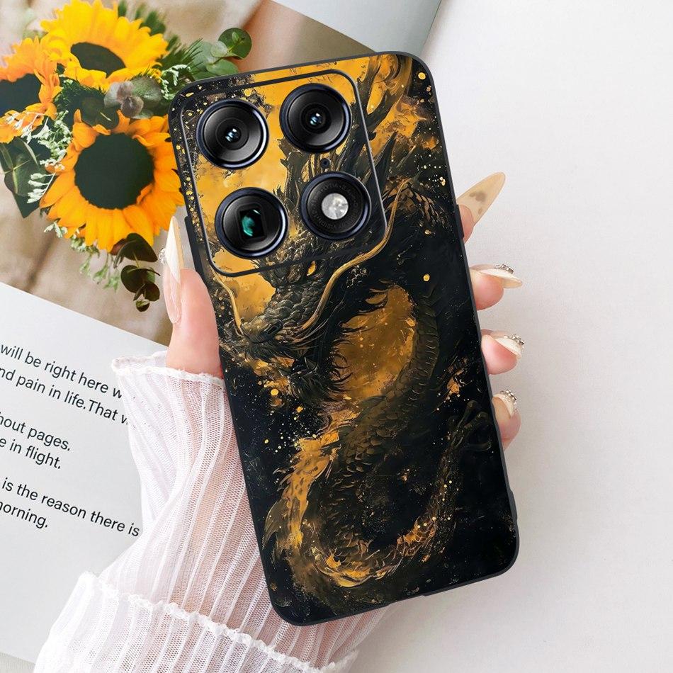 For Motorola Signature Cool Dragon Tiger Pattern Phone Case For Motorola Signature XT2603-2 Black Silicone Soft Covers Bumpers