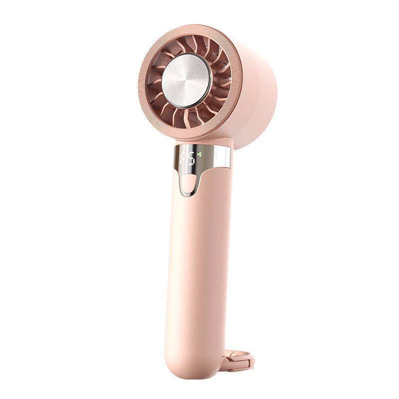 

Portable Semiconductor Refrigeration Fan: Outdoor Cold Compress with HD Display & 5-Speed Settings Standard Edition рожевий