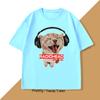 Cat with Headphones Radiohead Tshirt Cute Cat Rock T Shirt Men Women Vintage Cotton Short Sleeve Round Neck Tshirt Streetwear