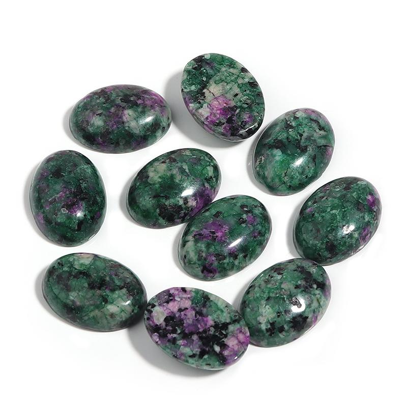 2-10Pcs Oval Natural Stone Cabochon For Jewelry Making Green Ring Base Pendant Flatback Cameo Diy Handmade Finding