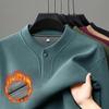 Men's 2025 Winter Fleece-Lined Thickened Sweatshirt with Single-Button Closure