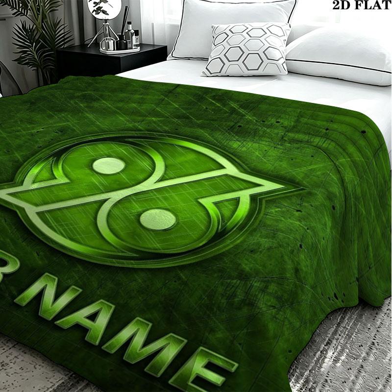1PC Hannover 96 Custom Name Patterned Flannel Blanket Suitable For All Seasons for Home Decor Warmth and Comfort Gifts Holiday Present