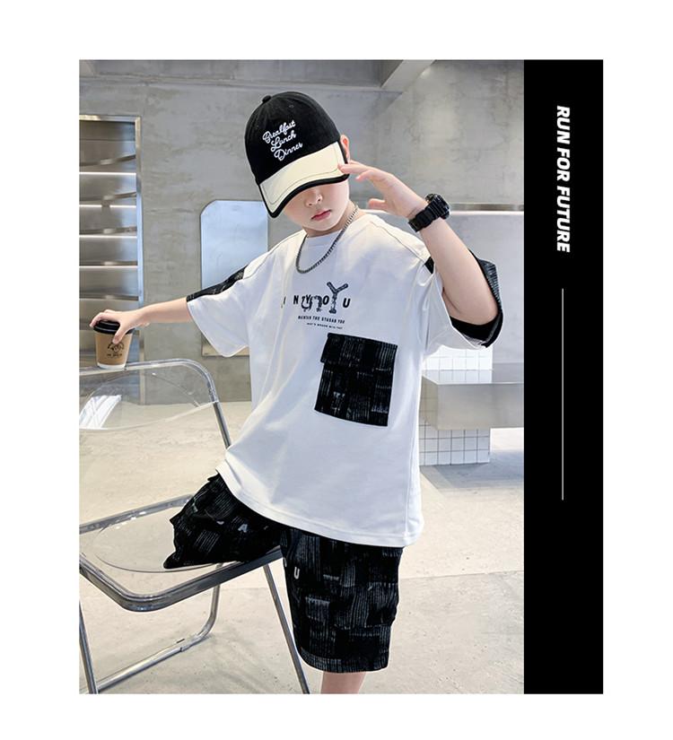 Children's wear boys' summer short sleeved set 2026 new style, medium and large children's summer sports thin style, summer style cool and fashionable