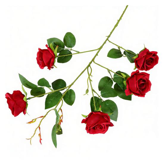 Artificial Rose Flowers for Flower Arrangement Faux Silk Rose Bouquet with 5 Heads Blooms for Parties Wedding Home Table Centerpiece