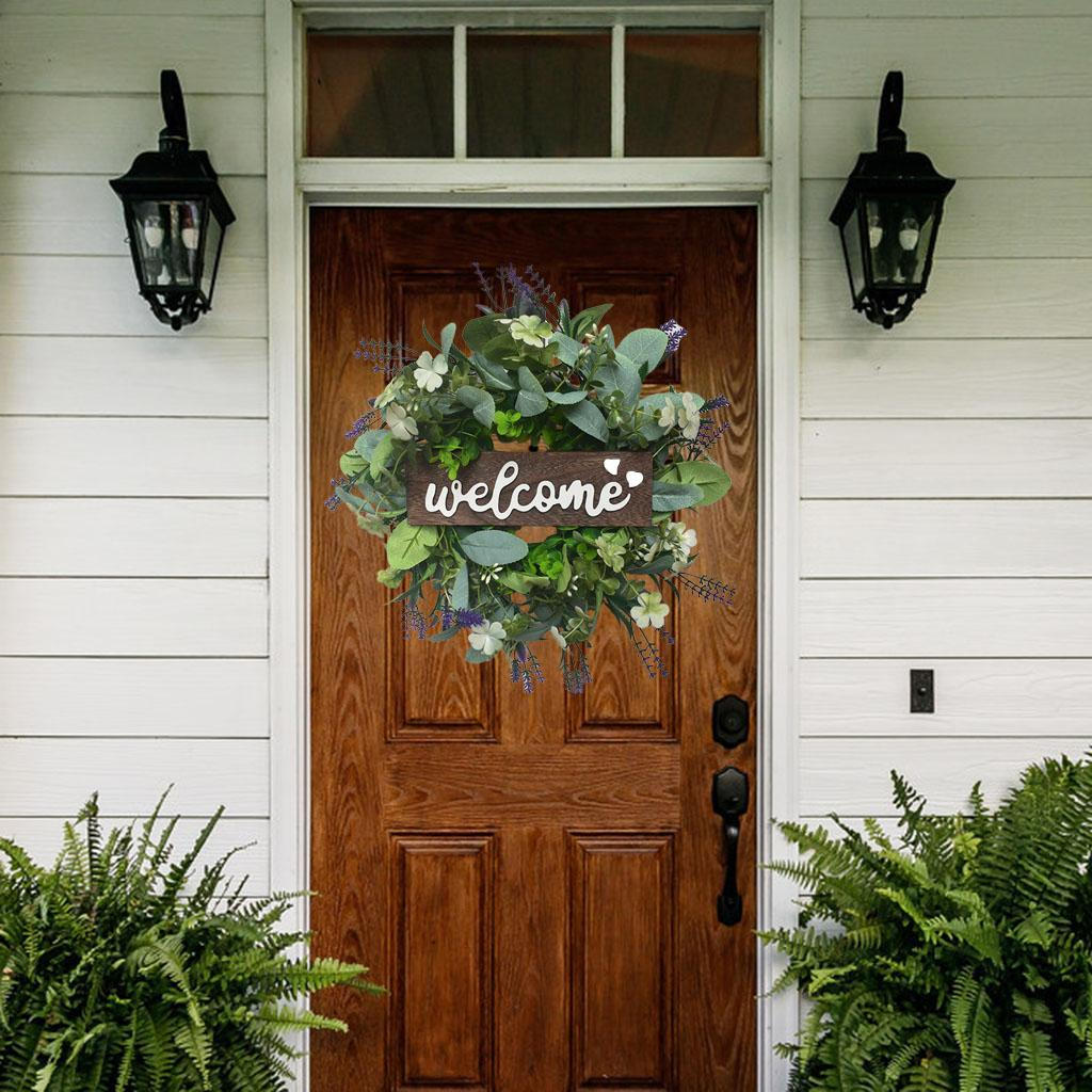 12'' Welcome Sign Wreath Fall Outdoor Indoor Decorations Wedding Party Farmhouse Dinner Artificial
