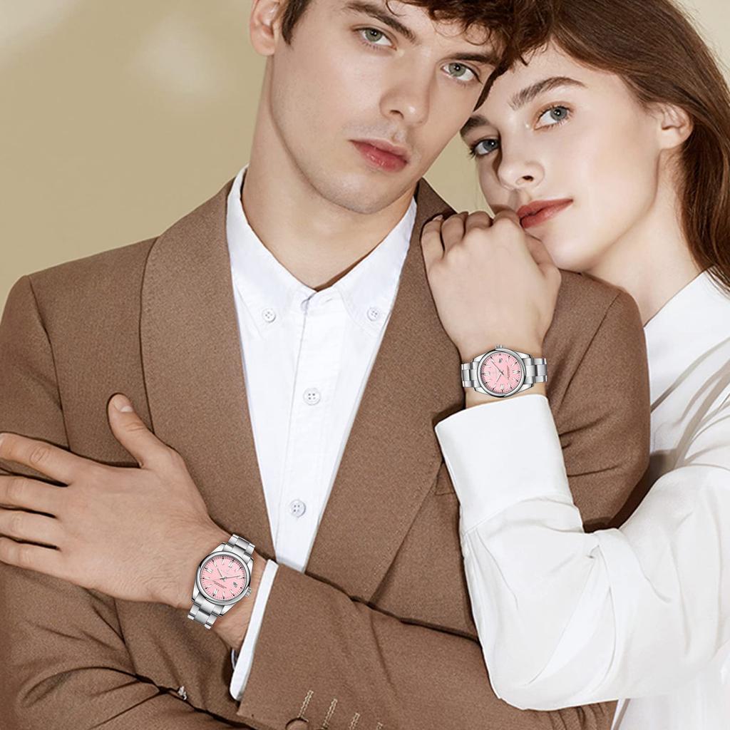 Hodinky Ručičkové Analogové Business Osvěžující Stylové Nerezová Ocel Luminiscenční Vodotěsné Datum Dárek Japonský Návod k Použití Součástí Růžový Pánský Ciferník,