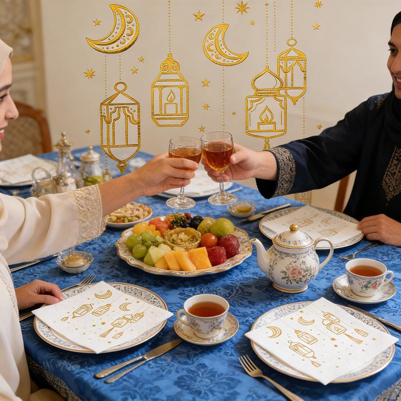 Ramadan Tissues Party Supplies Ramadan Decorations  Islam Muslim Desk Accessories Eid Mubarak Placemat Dinner Mat Gifts