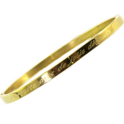 [P6736] - Stahlarmband „Messages“ (Perfekt mit hübschen Mängeln) Gold - 4 mm