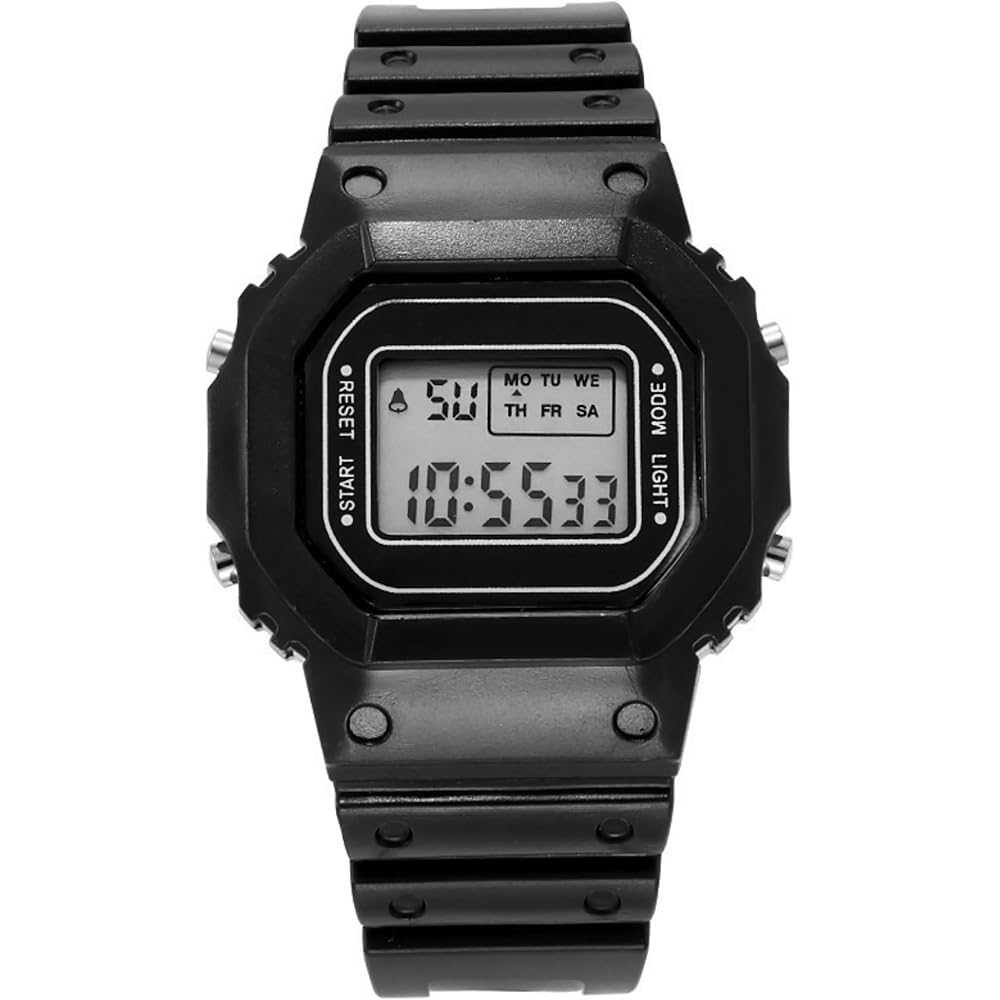 Kids Digital Watch for Boys and Girls with Alarm and Day Display, Colorful Design, 4.20 Black