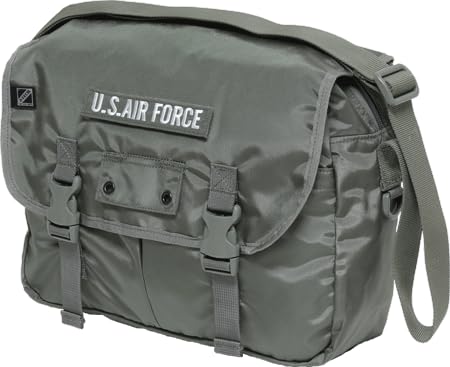 J-TECH Shoulder Bag, Messenger Bag, Crossbody Bag, Military Bag, U.S. Air Force Field Pack Small with Patch (Foliage Green, Small)