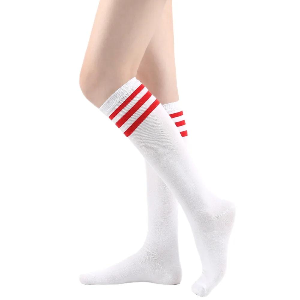 Solid Knee Length Socks Women's Striped Lolita Warm Hip-hop Sports Socks Harajuku Socks JK White Sock