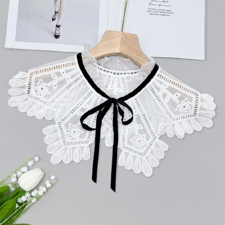 Hollow Shirt Collar Detachable Embroidery Faux Collar Female Clothes Accessories