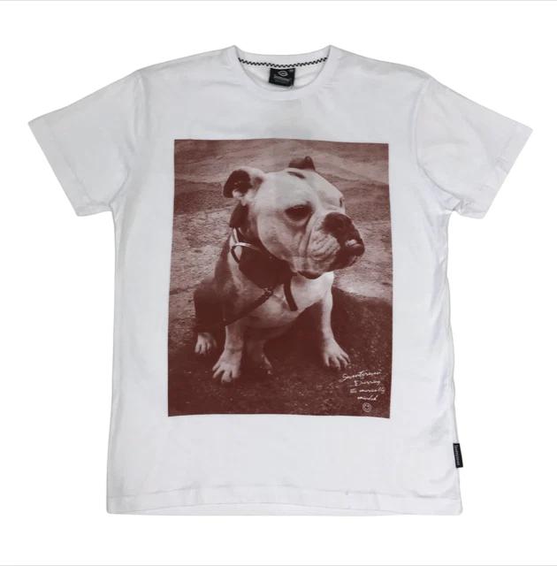 Seventyseven DJ Bulldog Vintage White Men s T-shirt 4XL