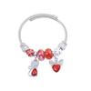 Elegant Ladies Love Bow Crystal Bead Bracelet with Diamond Fox Pendant Stainless Steel Bangle