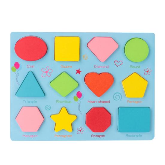 Colorful Number Alphabet Shape Wooden Puzzle Pairing Board Education Kids Toy