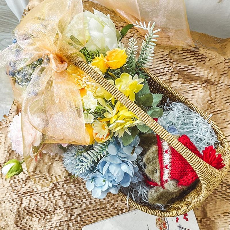 Boat Shape Handwoven Storage Basket For Picnic Flower Decoration And Home Organization Craft Of Sturdy PE Materials