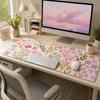 Rubber Base Floral Desk Pad Large Computer Mat Stain-resistant Gaming Mats  Work