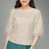 ZANZEA Women Casual Square Collar Loose Half Sleeve Plain Blouse