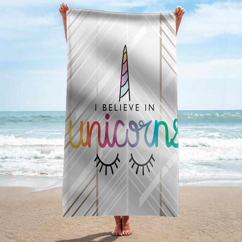 Microfiber Unicorn Beach Towel Cute Animal Bath Towel Absorbent Towels for Pool Swim Bathroom Sport Girl Quick Dry Beach Blanket