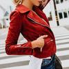 Women Fall Winter Jacket Zipper Closure Lapel Collar Regular Fit Solid Color Casual Shot Coat Long Sleeves Top Windbreaker