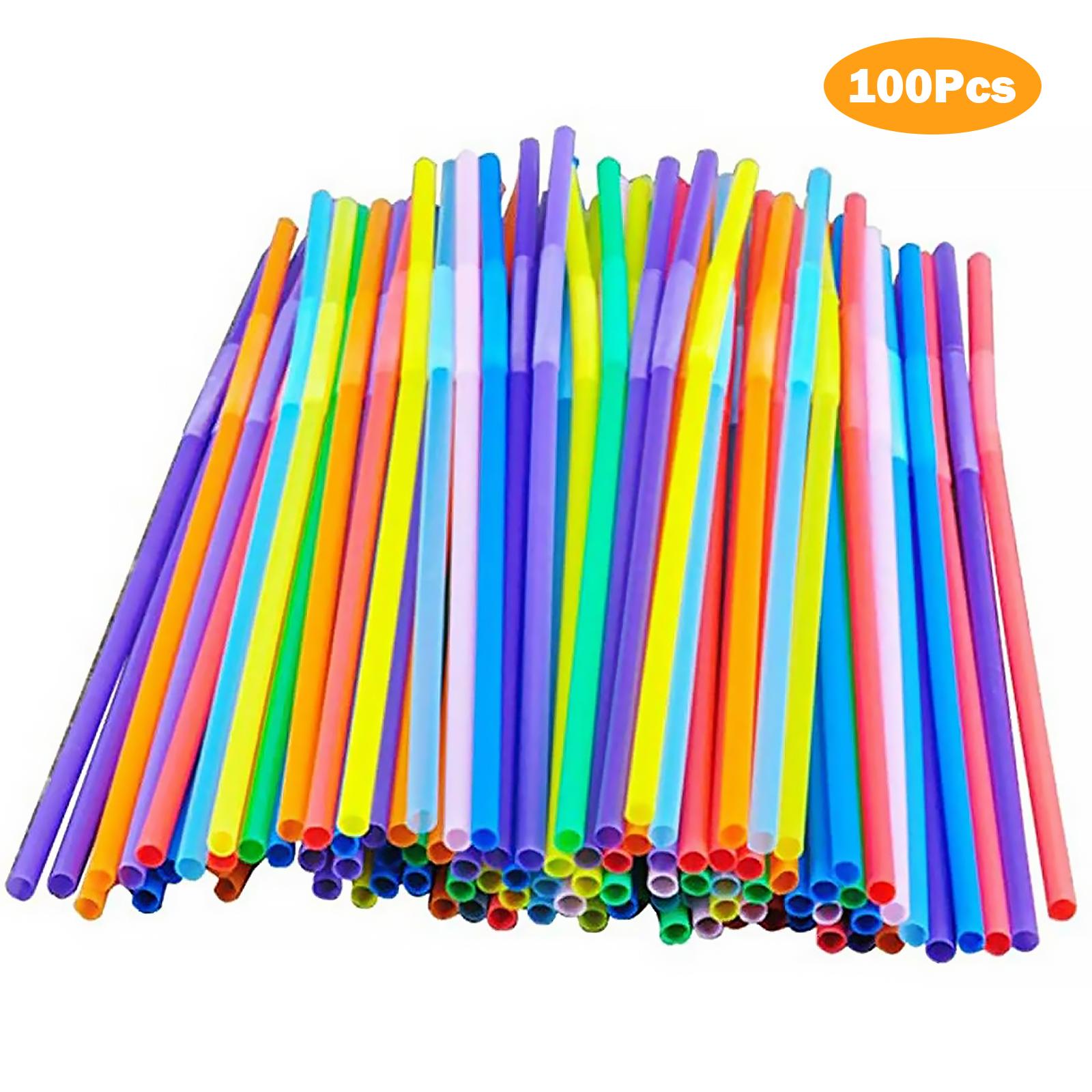 

100-1500PCS Drinking Straws Colorful & Black rietjes Flexible Wedding Party Supplies Drinking Straws Kitchen Wholesale