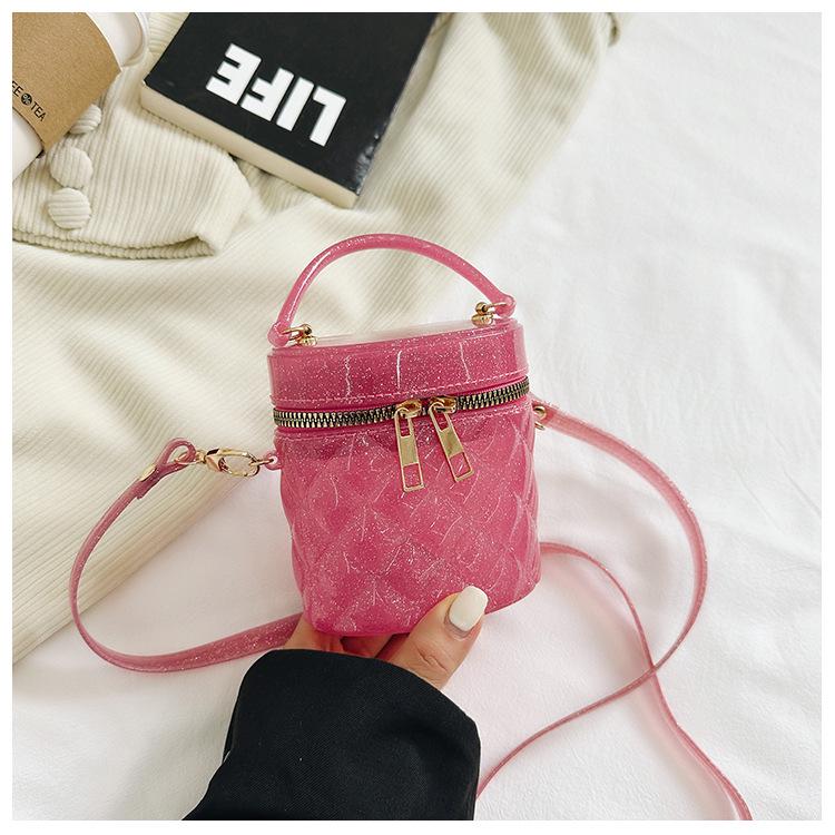 2025 Kids' Jelly Mini Cylinder Crossbody Bag – Cute, Stylish Small Handbag for Makeup & Accessories