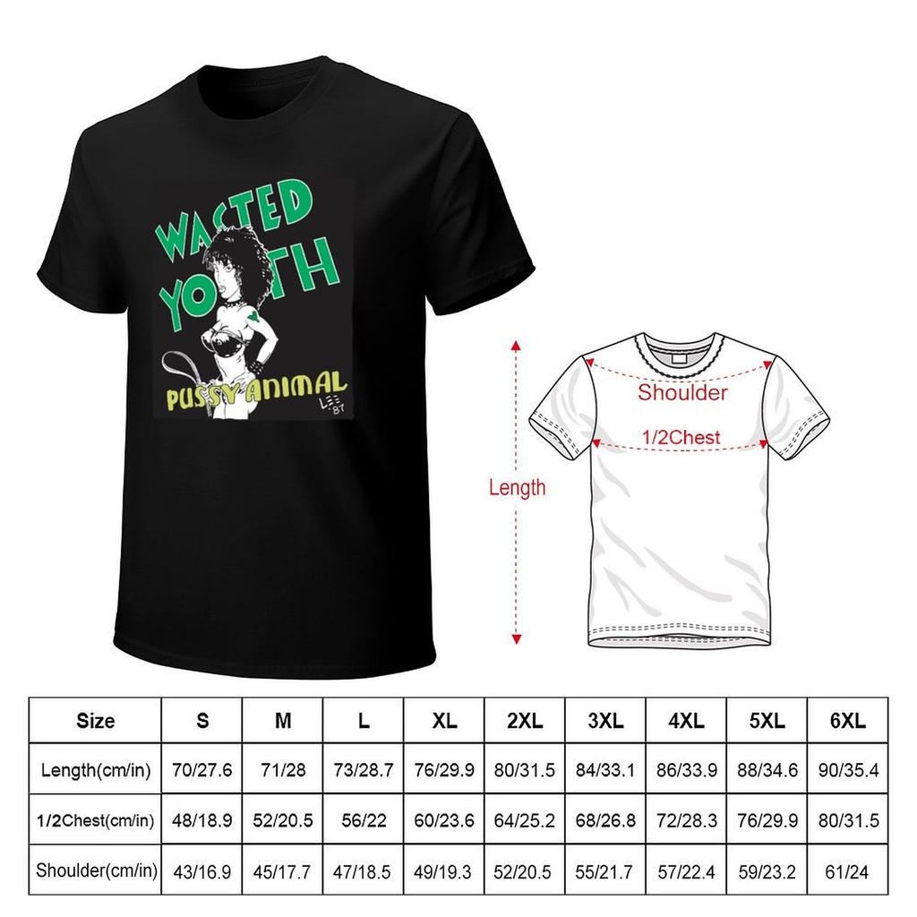WASTED YOUTH PUSSY ANIMAL TShirt Clothes Short Sleeve Tee Blue Archive Cute Tops Mens Graphic Tshirts