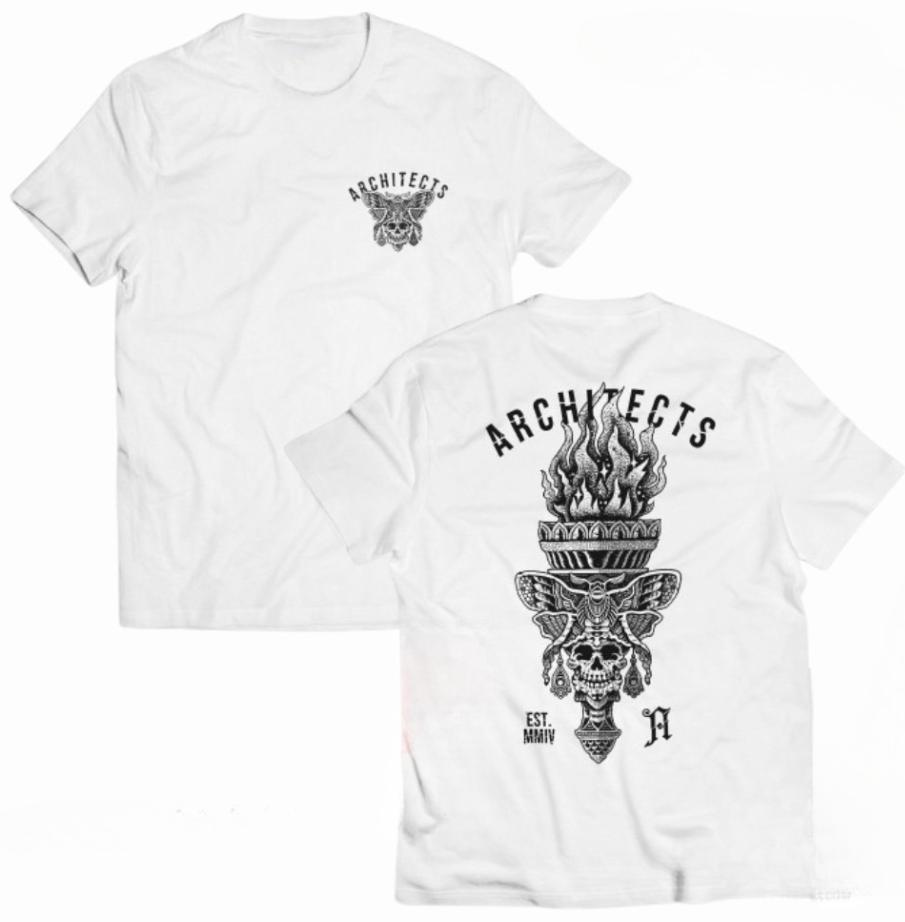 

Kaos Band Architecture Firm Print Red TShirt Metal Jacket Streetwear for Both Unisex and Women S