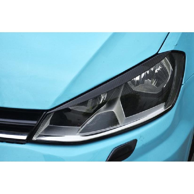 Carbon Headlamp Light Eyebrows Eyelids For Volkswagen Golf 7 MK7 GTI R 2014-2018