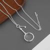 Titanium Steel Magnifying Glass Key Necklace Adjustable Chain Suitable for Reading Small Print Stylish Jewelry Gift
