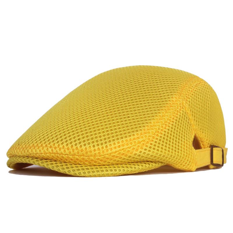 Berretto estivo in rete traforata berretto traspirante versione coreana da donna cappello da sole alla moda cappello forward da uomo tinta unita