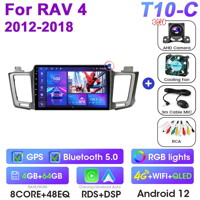 2 Din Android 12 Car Radio For Toyota RAV4 RAV 4 2012-2018 Multimedia Video Player GPS 4G Carplay Auto Stereo RDS DSP Head Unit