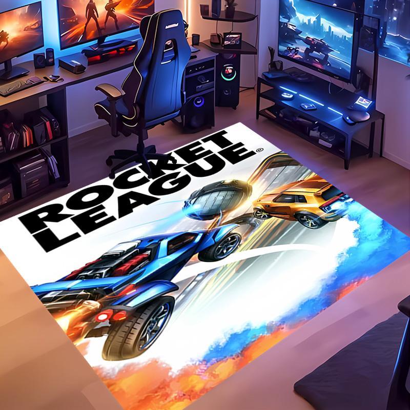 Game Rocket league -Themed Entrance Mat,Non-Slip Mat Area Rug,Room Decor,Outdoor Decor,Kitchen Rug,Doormat - Machine Washable,Easy to Clean