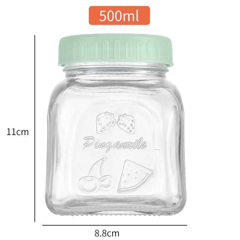 Macaron Color Series Glass Storage Jar - Sealed Container for Candy, Dried Fruit, Honey