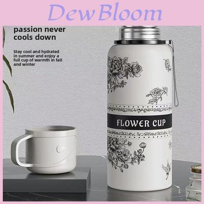 Tasse de voyage isolée à motif floral avec fermeture étanche pour le bureau et l'extérieur