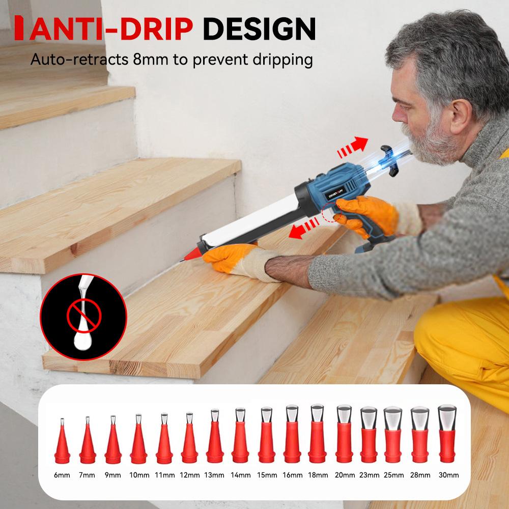 ONEVAN 4Speed Electric Caulking Gun Cordless Glue Gun Glass Hard Rubber Sealant Gun Power Tool For Makita 18v Battery Pin