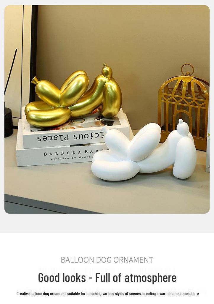 Abstract Balloon Dog Ornament: Nordic Home & Office Decor