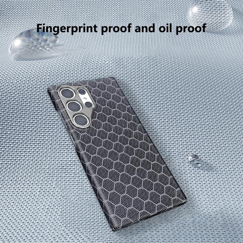 For Samsung Galaxy S24 Ultra Case Ultra Thin Aramid Fiber Honeycomb Texture Phone Cover