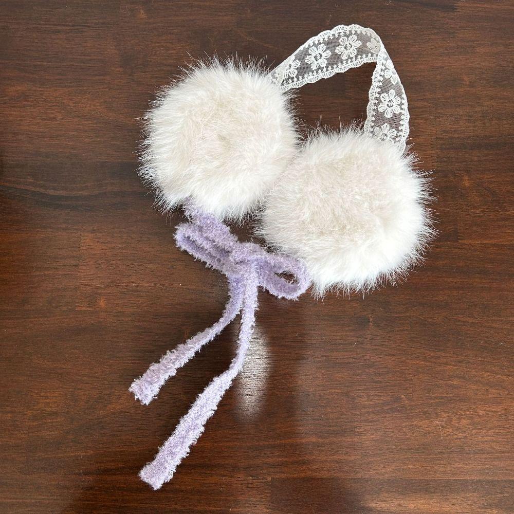 JK Headwear Lace Plush Earmuffs Ear Cap Warm Ear Muffs Comfortable Winter Earmuffs  Skiing