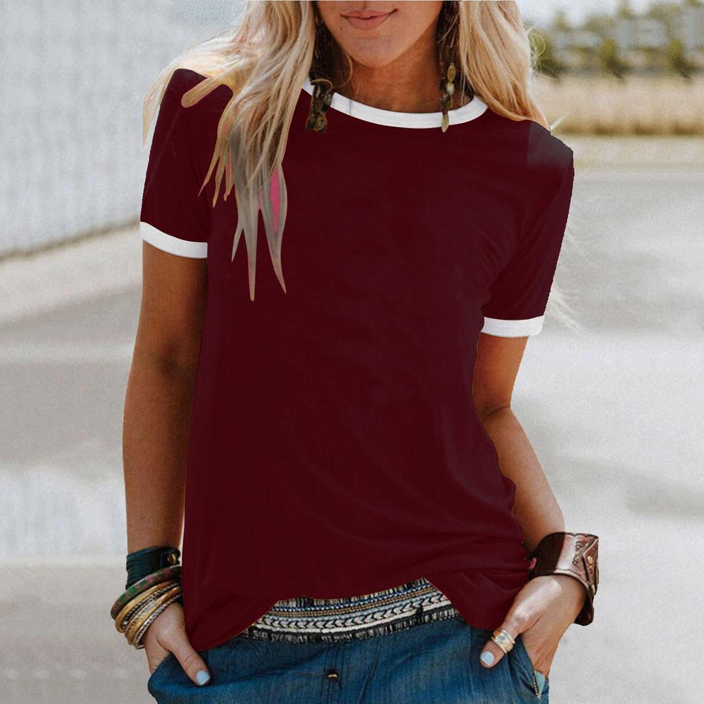 Women's T-shirt Fun Stripe Printed Top Fashionable and Minimalist Pattern Summer Leisure Women's Clothing Street Clothing