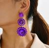 Teardrop Fashion Round Crystal Glass Long Dangle Drop Earrings Luxury Design Vintage Unusual Dainty Earring Pendant Jewelry Gift