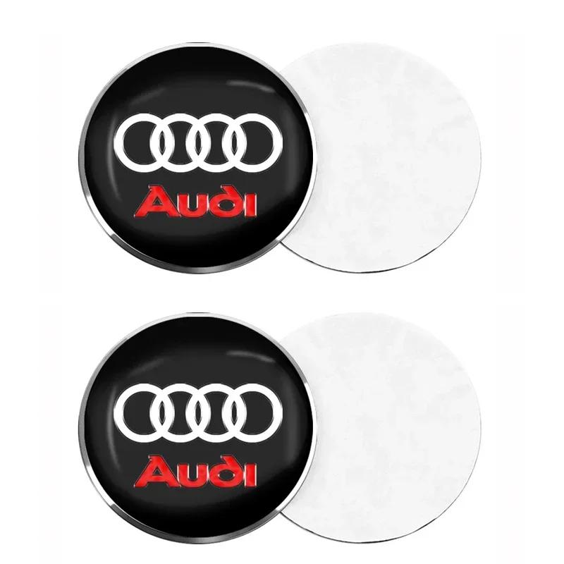 For Audi  A34pcs Car Wheel Center Hub Cap Badge Emblem Decal Wheel Sticker For Audi A3 A6 Q3 B5 B6 B7 B8 B9 Q7 8P 8V 8L A5 A4 C6 C5 C7 4F A1