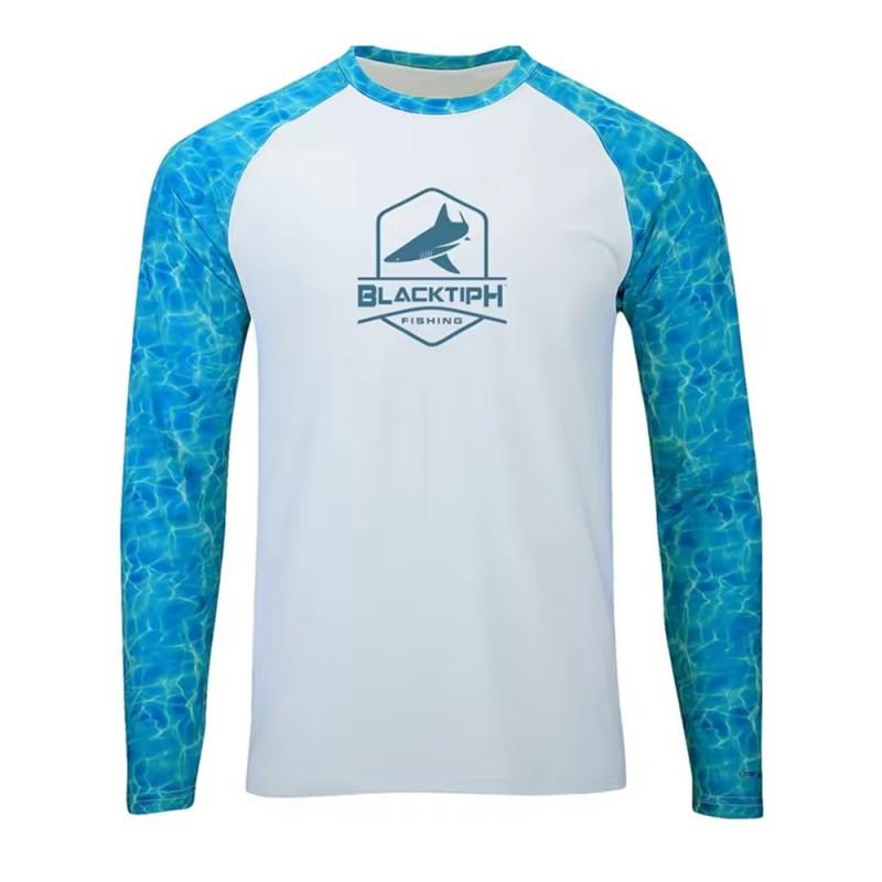 Mens Quick-Dry UV Protection Hooded Fishing Shirt Outdoor Sea Lightweight Breathable Performance Top