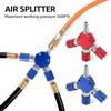 3-Way 1/4Inch Air Manifold with Coupler and Plugs Air Splitter Quick Connect Air Compressor Hose Fitting Air Hose Connector