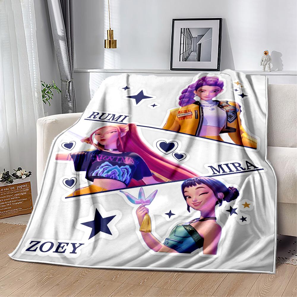 K-pop Demon Squad Blanket Durable Comfort Suitable for Sofa Office Livingroom for All Occasions Modern Style