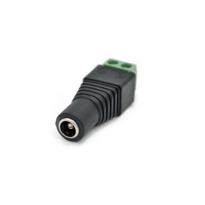 5.5x2.1mm Solderless DC Power Connector Kit: Female Plug & Male to Green Terminal for 12V Surveillance Camera