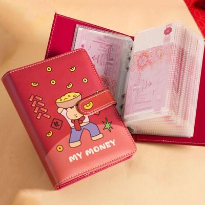 PU Leather 100 Envelope Challenge Binder Cartoon Planner Organizer Detachable Account Book  Family